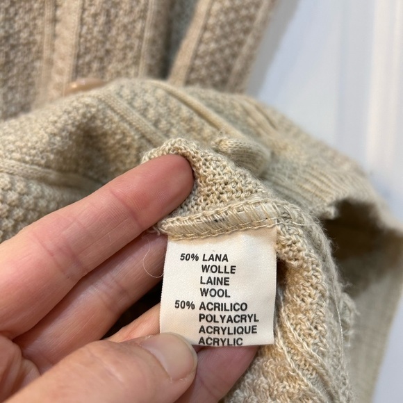 Made In Italy Wool Blend Sweater Vest Unisex Size L Lightweight Fisherman Boho - Picture 8 of 9